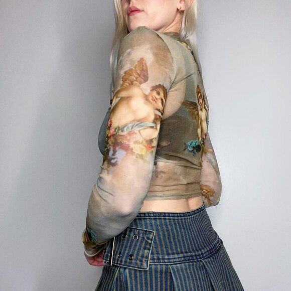 Urban Outfitters Renaissance Cherub Mesh Top - Picture 5 of 7